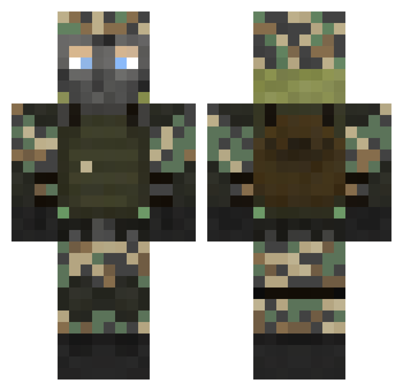 RAPTOR6451 Minecraft skin, front and back view