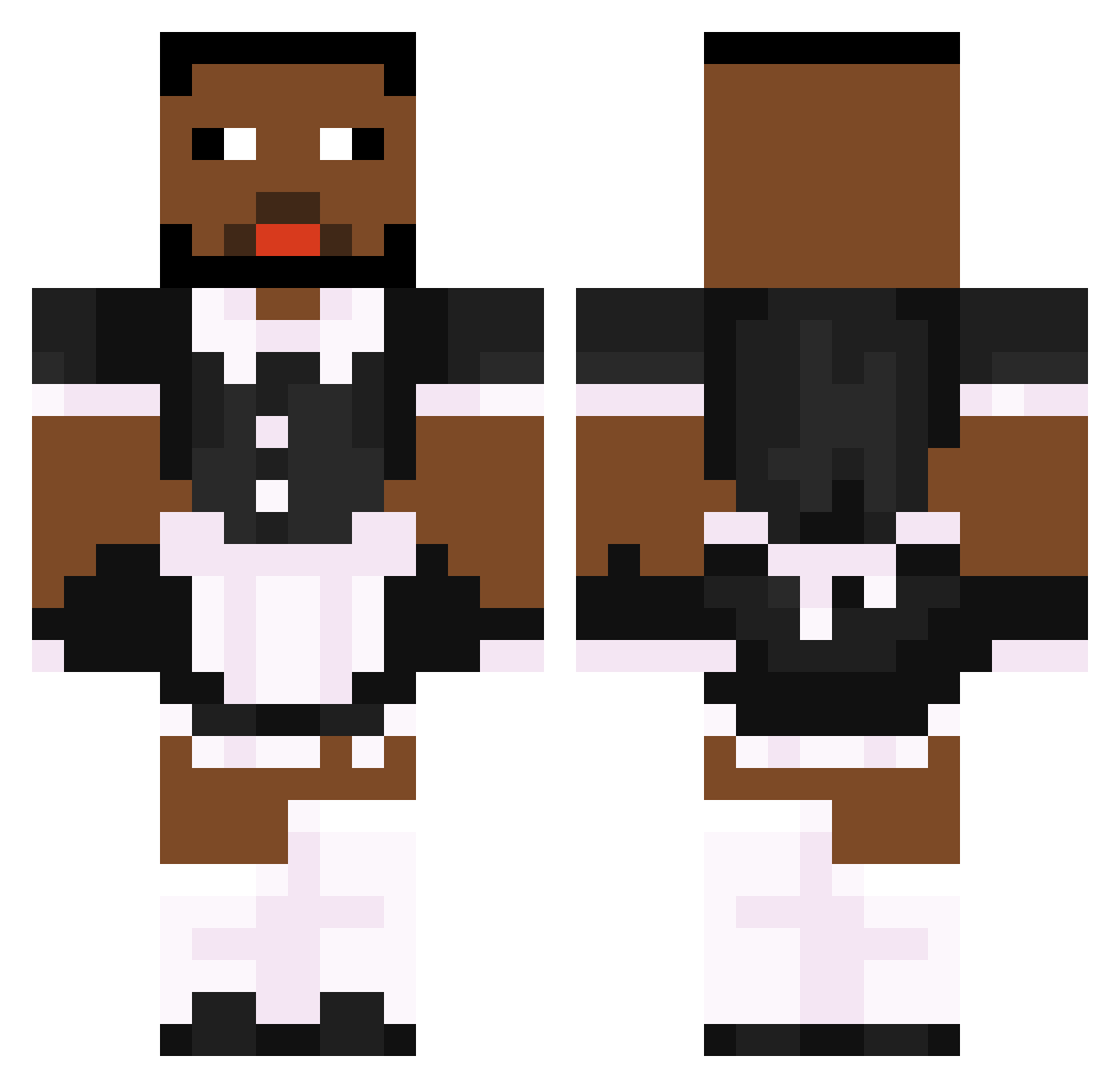 FFmemes Minecraft skin, front and back view