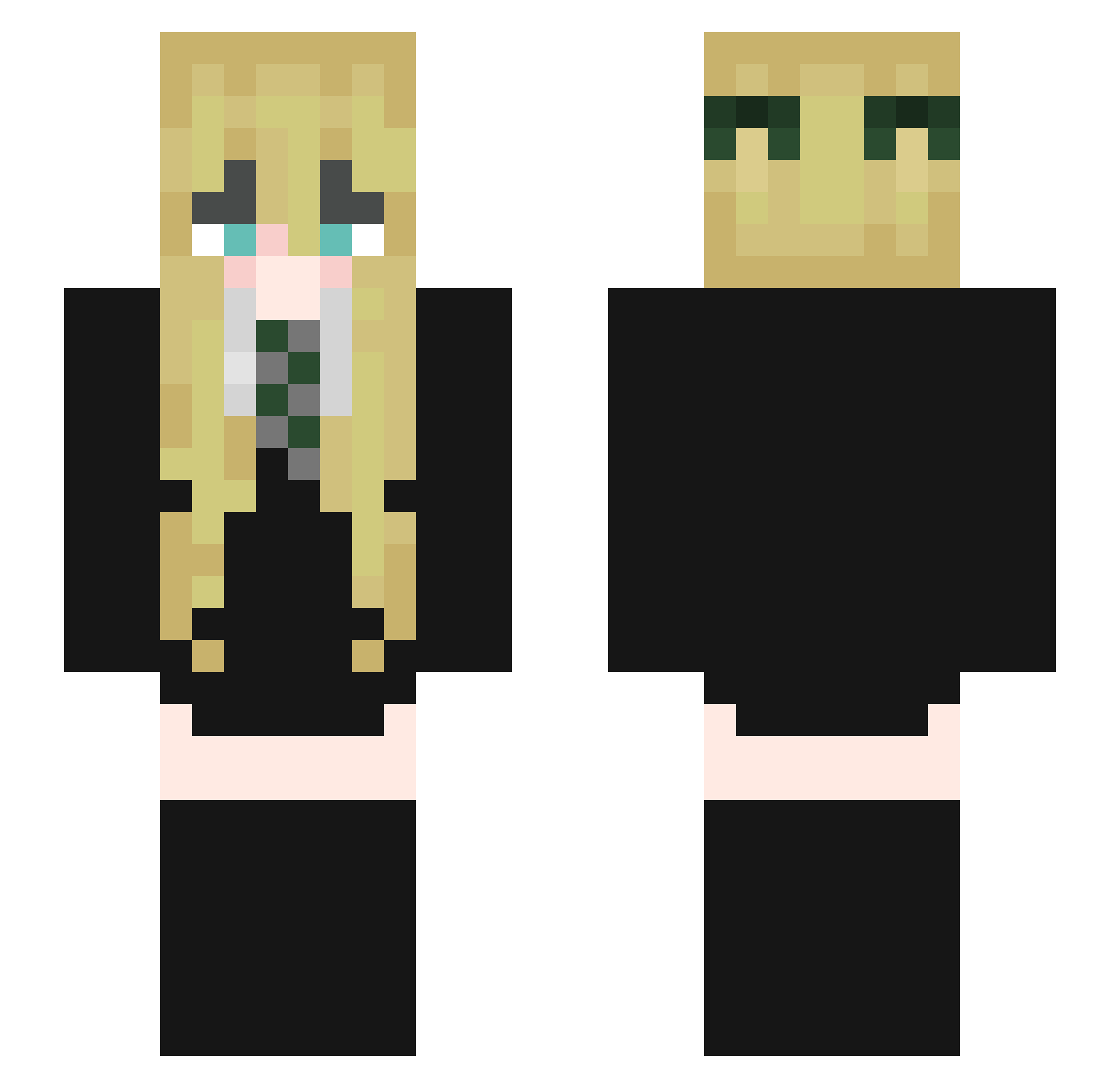 keiramiless Minecraft skin, front and back view