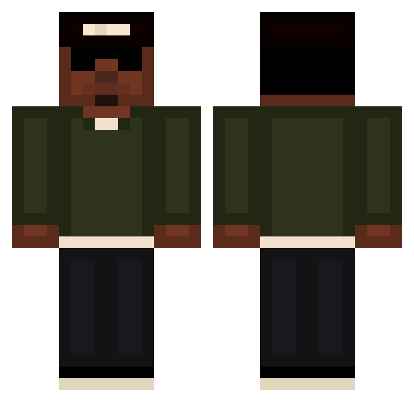 PogiNaMalakas Minecraft skin, front and back view