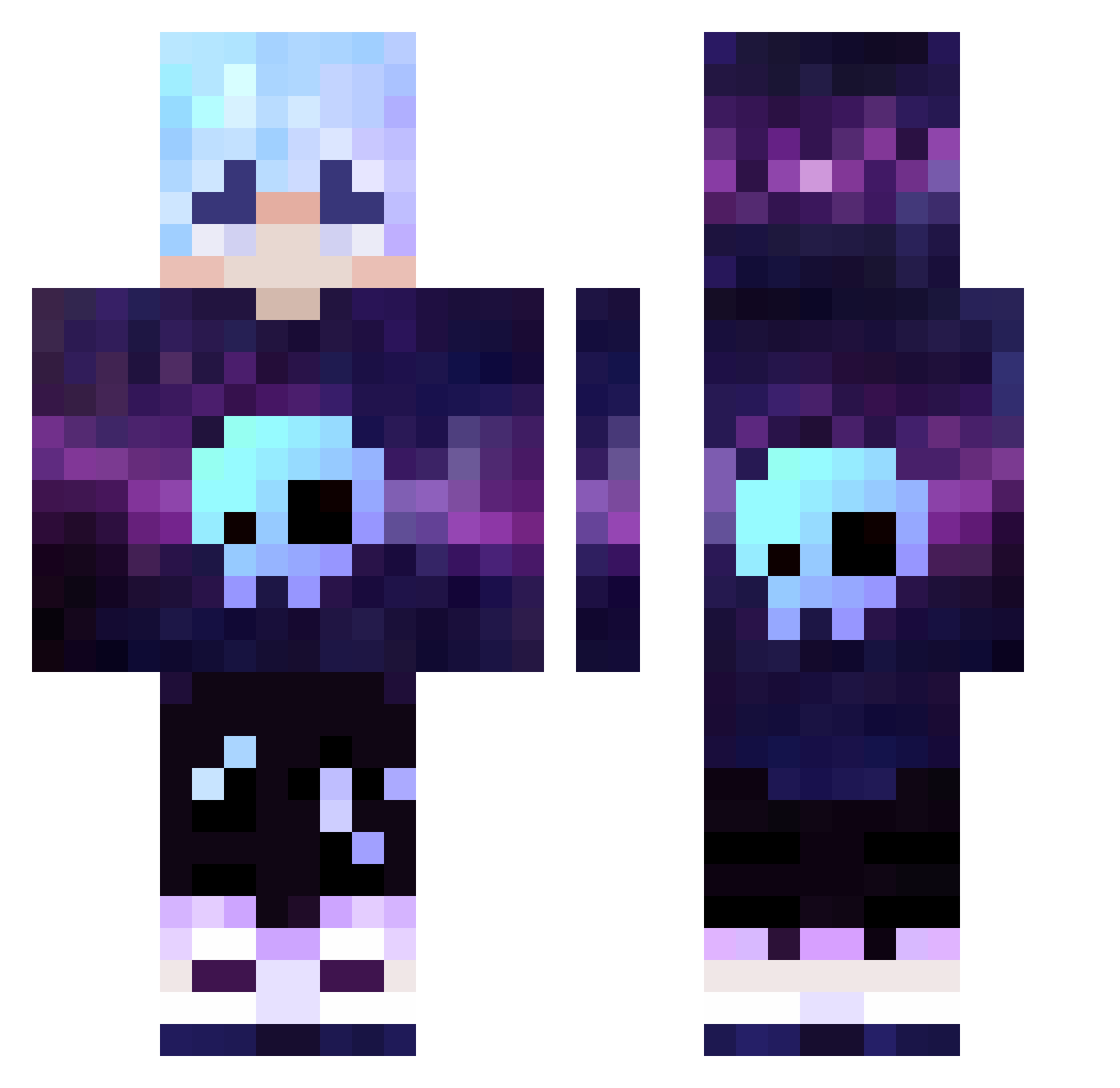 BloodSlurper Minecraft skin, front and back view