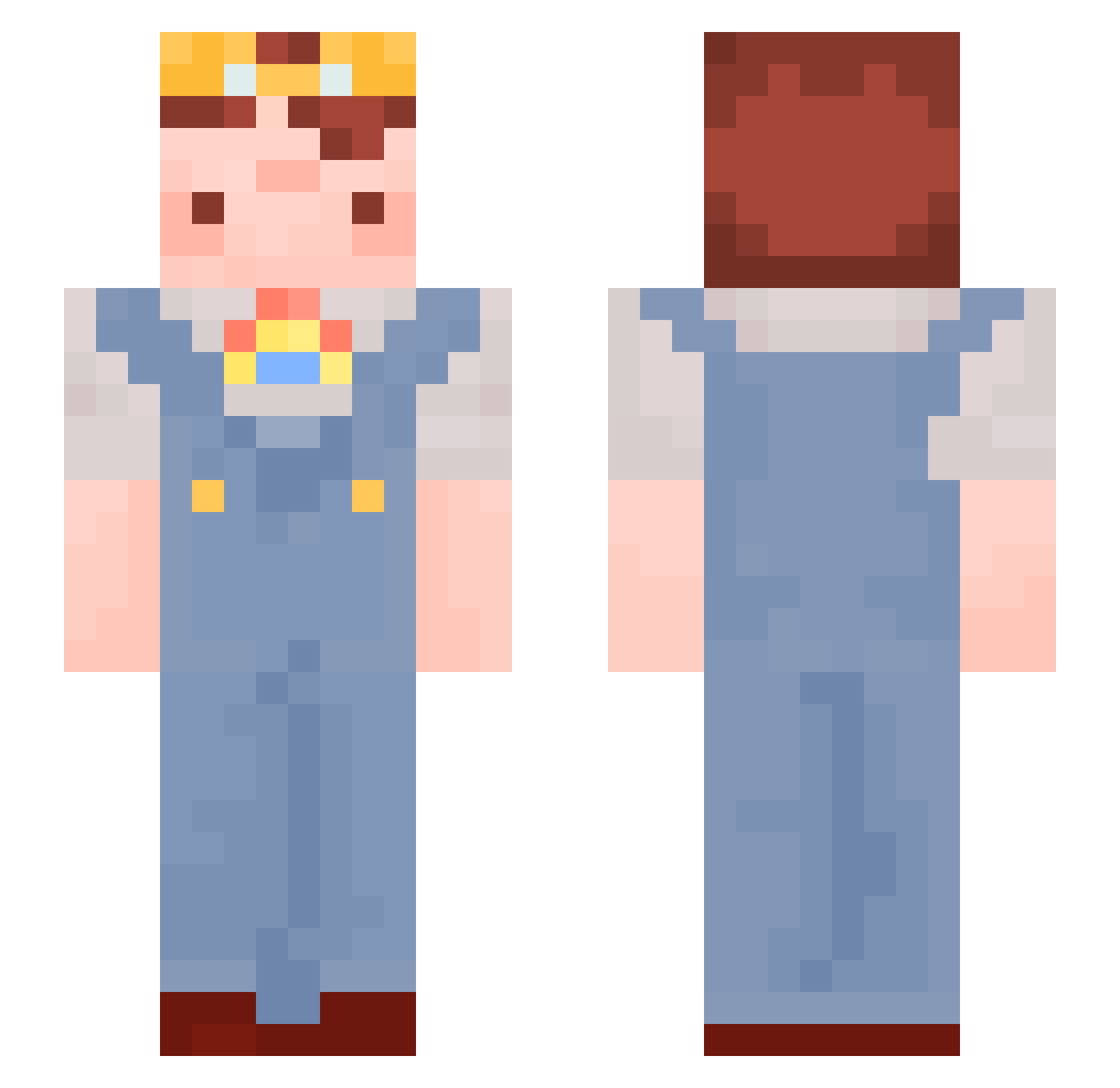 teddtubbs Minecraft skin, front and back view