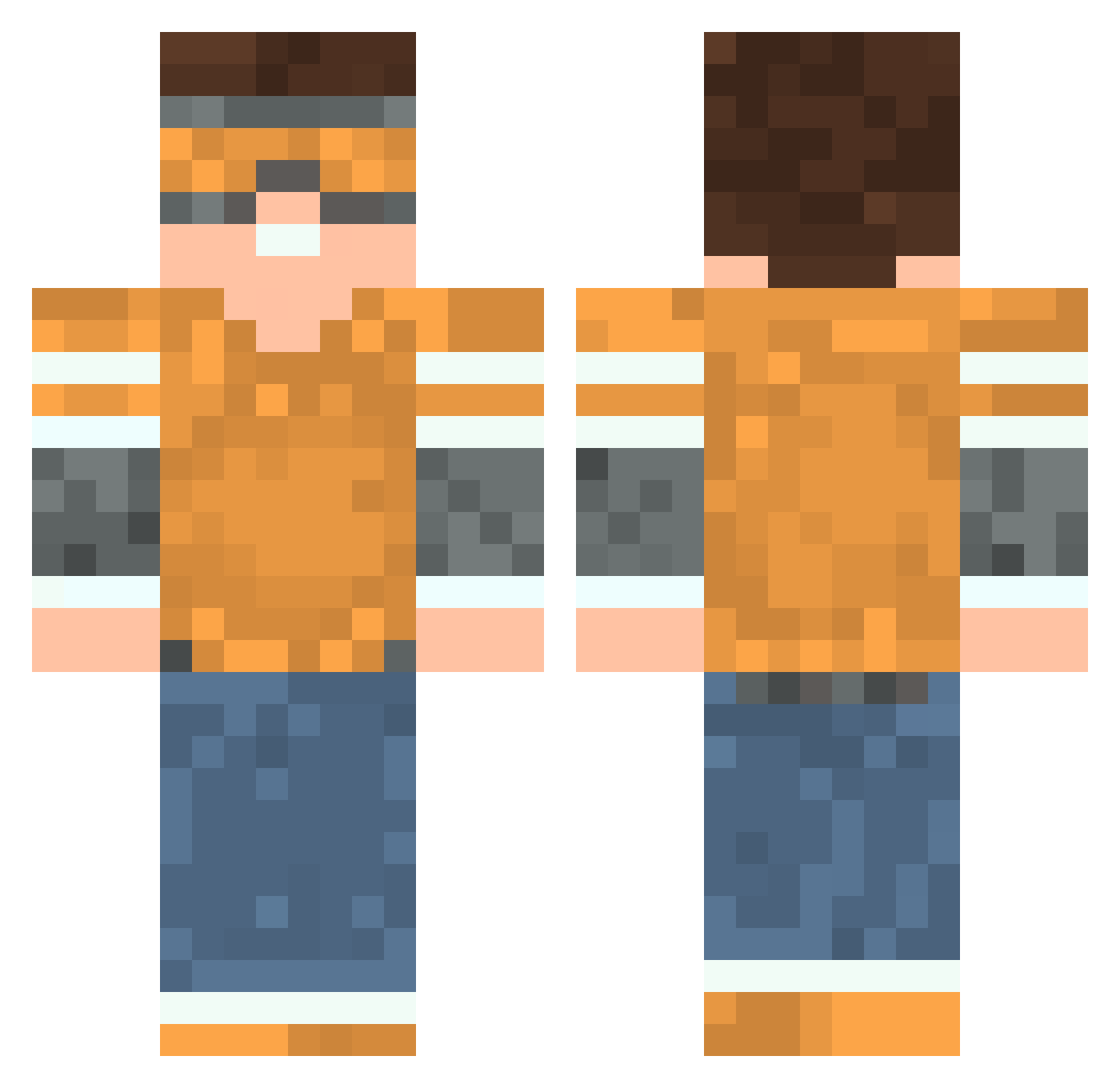 Benzene Minecraft skin, front and back view