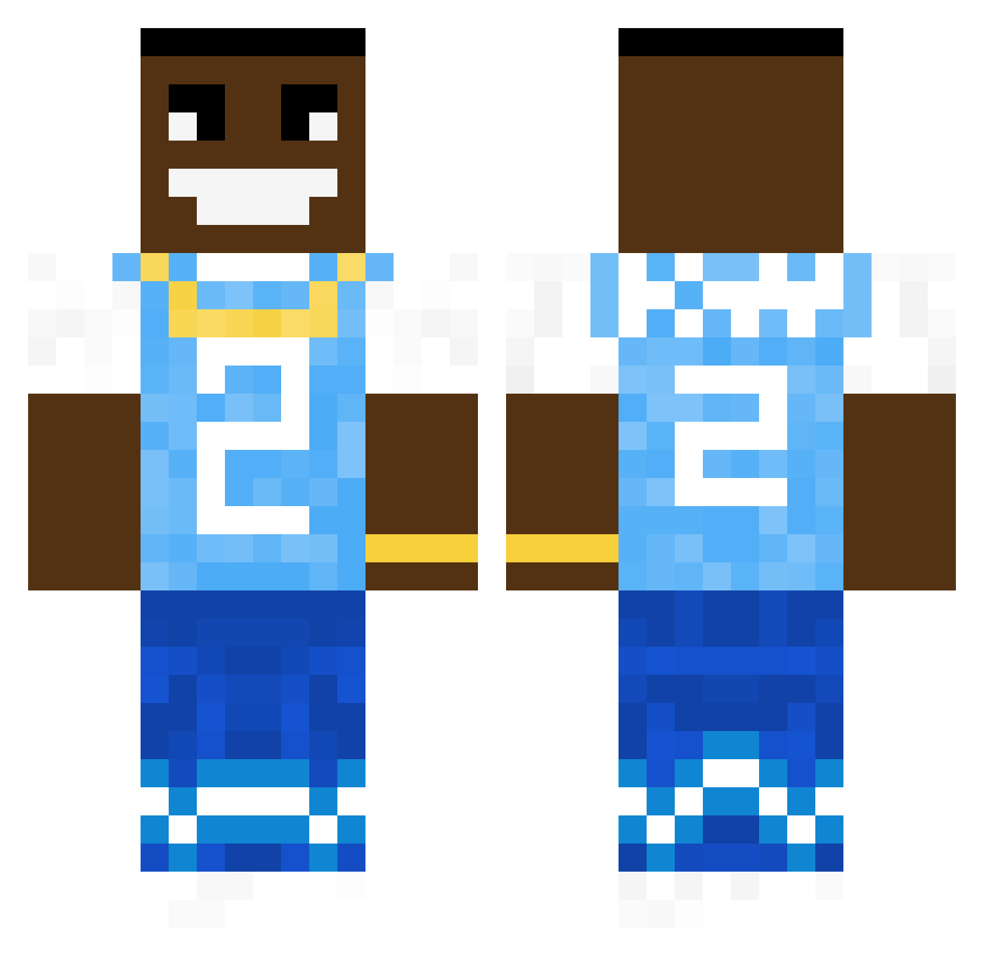 WhereAt Minecraft skin, front and back view