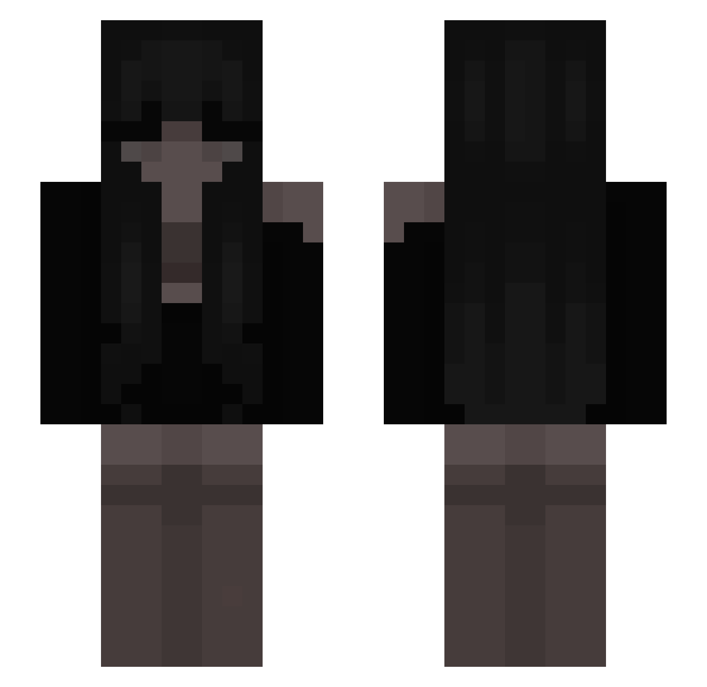Ryukaraa Minecraft skin, front and back view