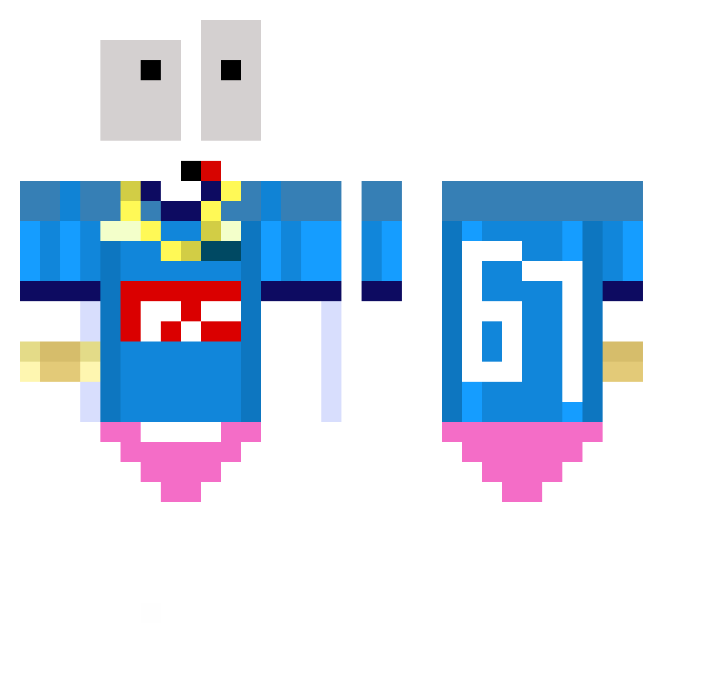 neoclub_itz Minecraft skin, front and back view