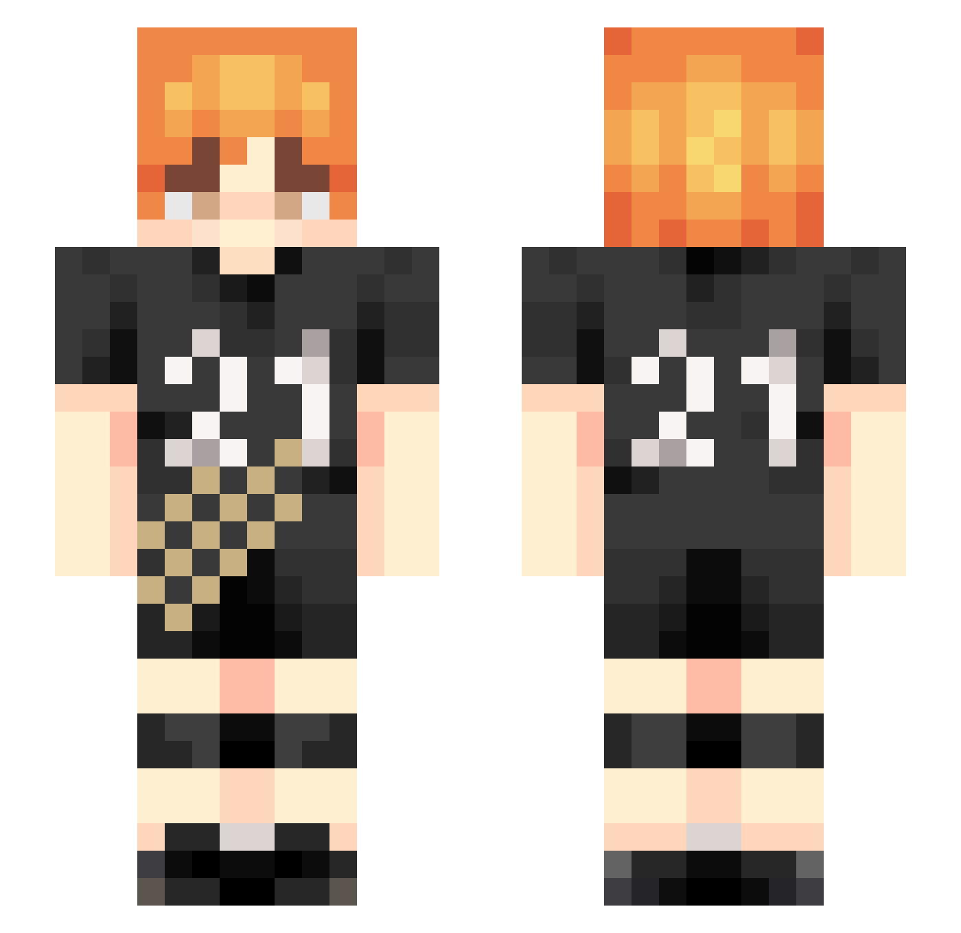 cxntury Minecraft skin, front and back view