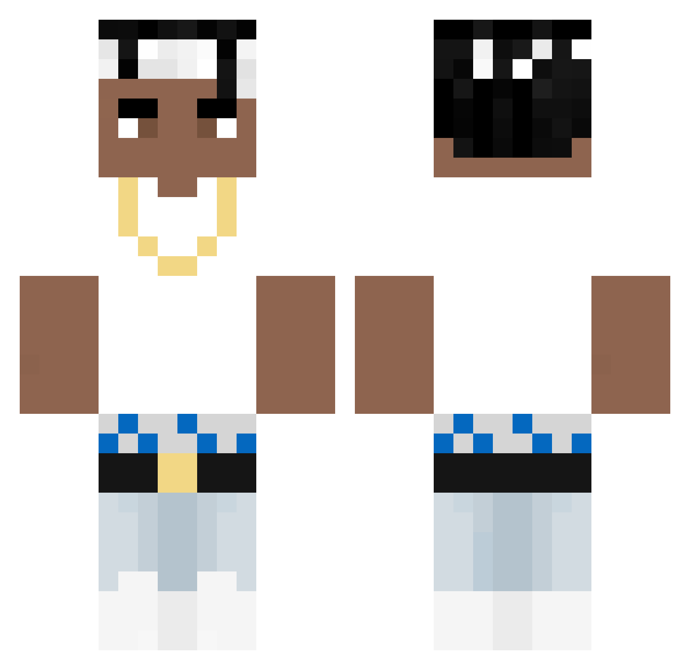 RE5R Minecraft skin, front and back view