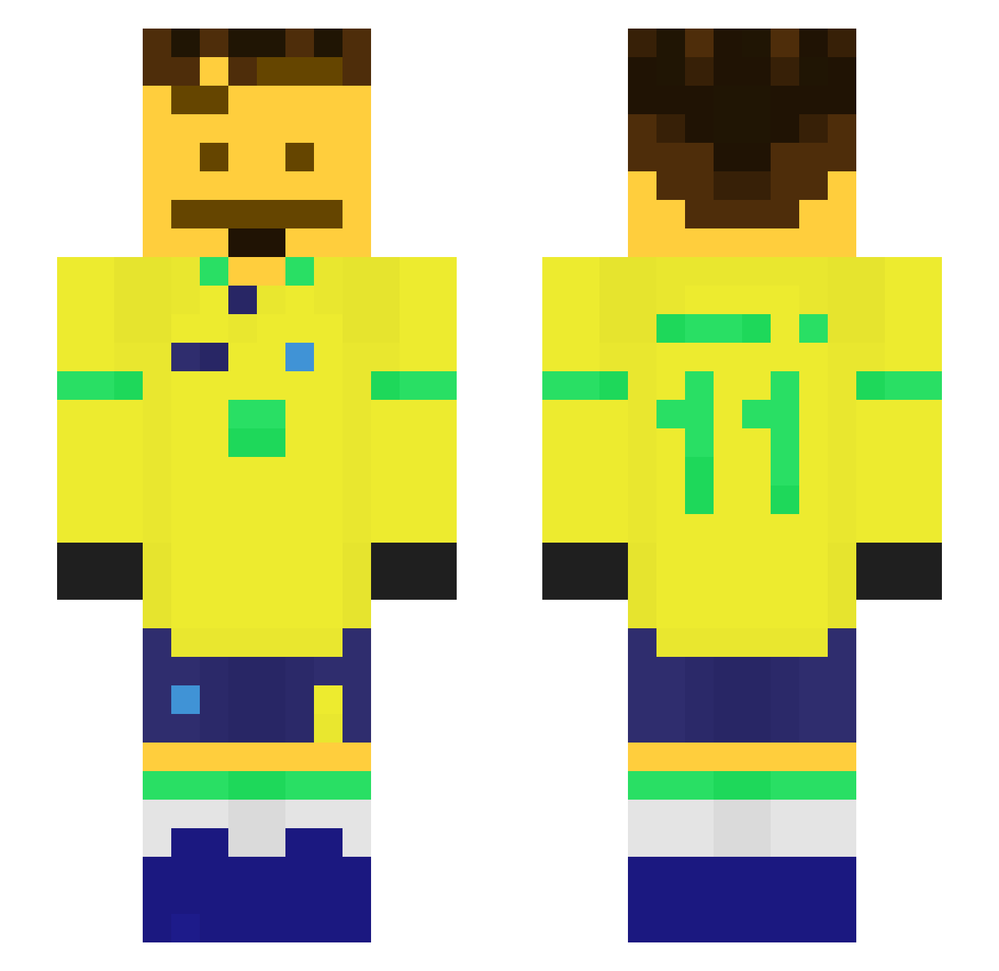 DaPackk Minecraft skin, front and back view