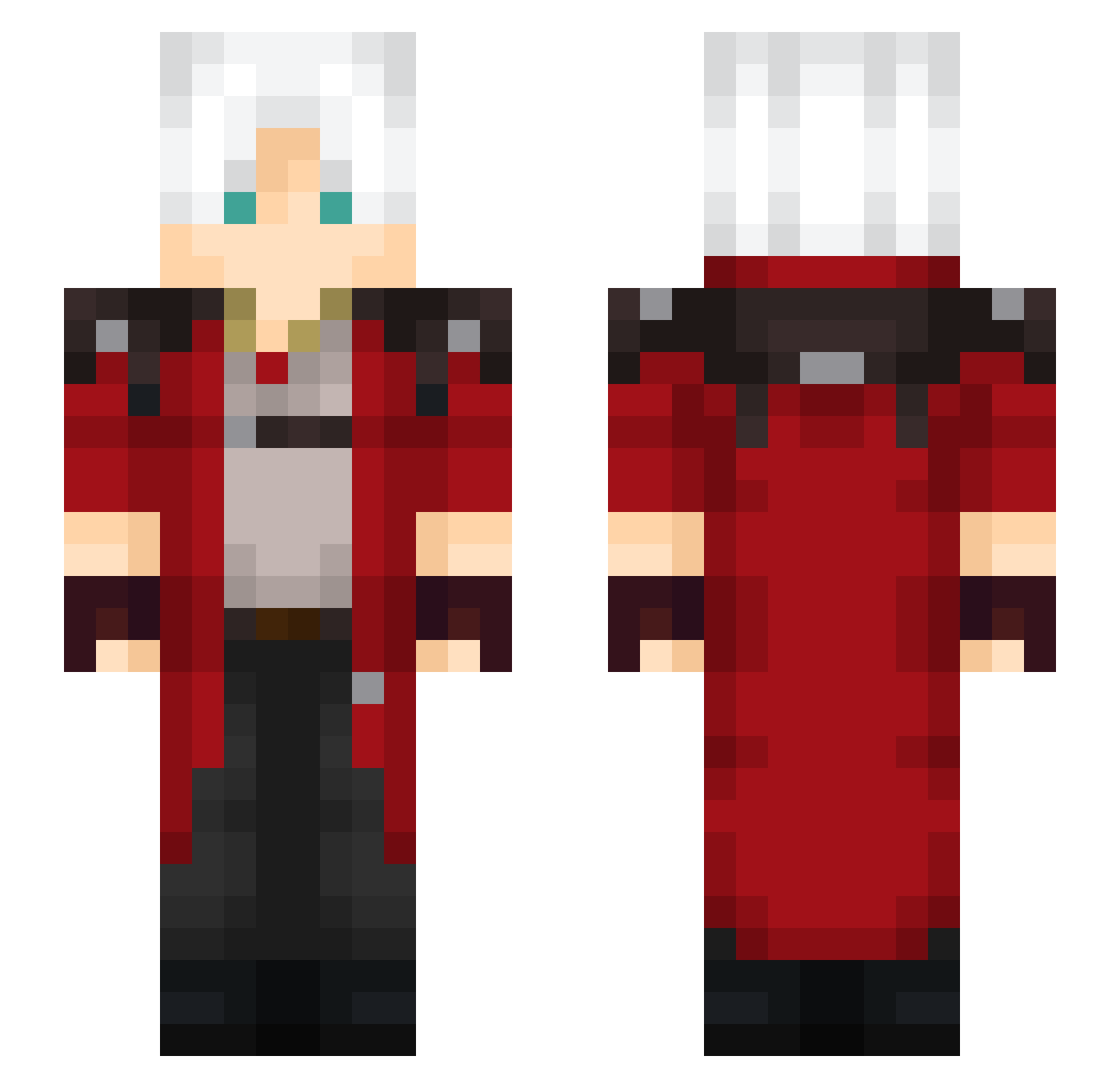 Domnom09 Minecraft skin, front and back view