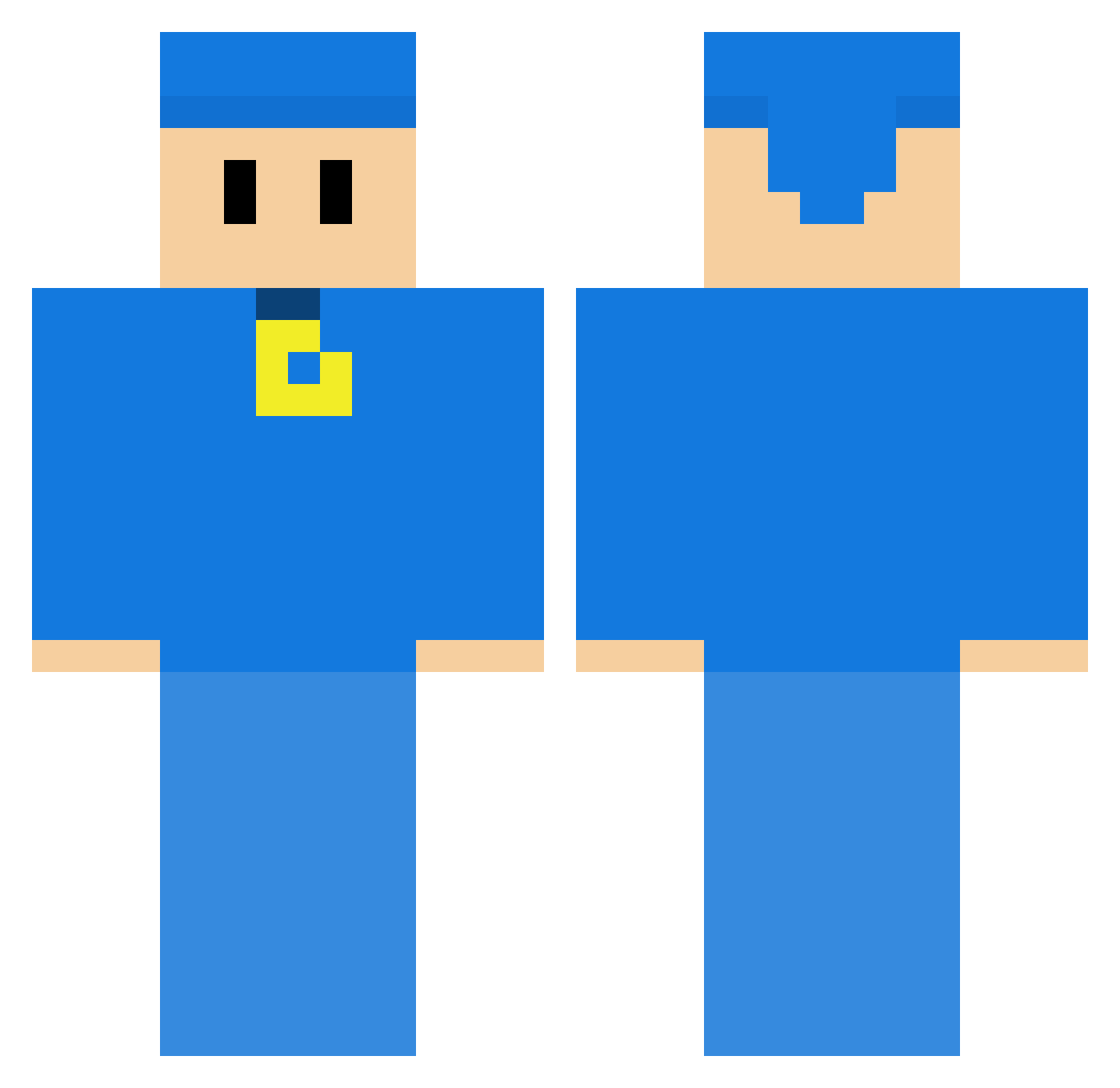Suilan Minecraft skin, front and back view