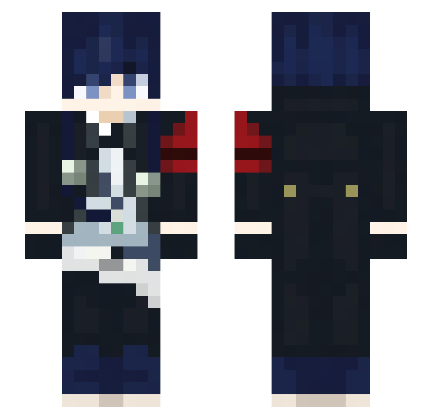MortemAmarum Minecraft skin, front and back view