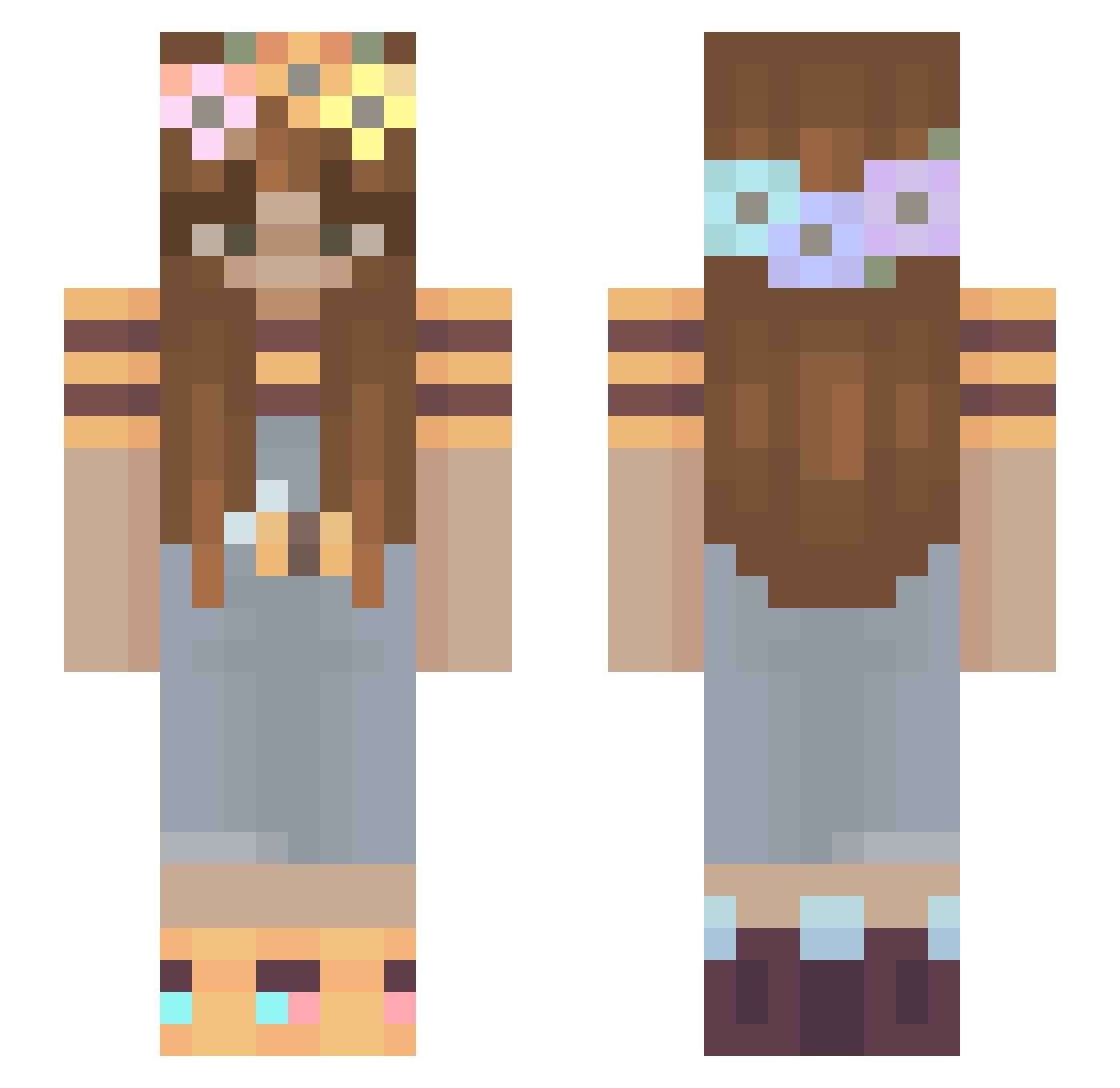 Viksee_ Minecraft skin, front and back view