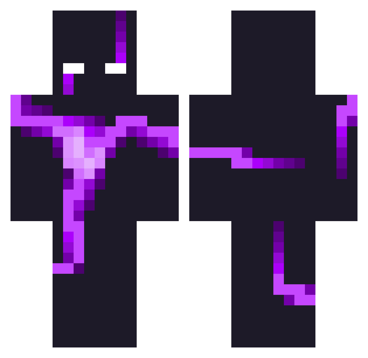 W0KENs Minecraft skin, front and back view