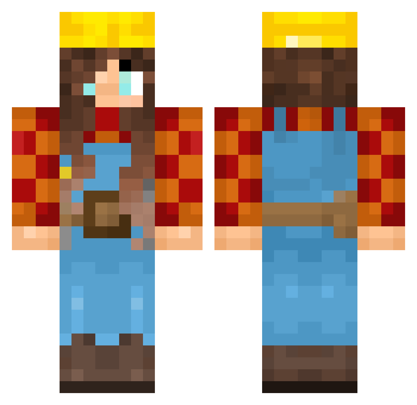 Bobbette Minecraft skin, front and back view