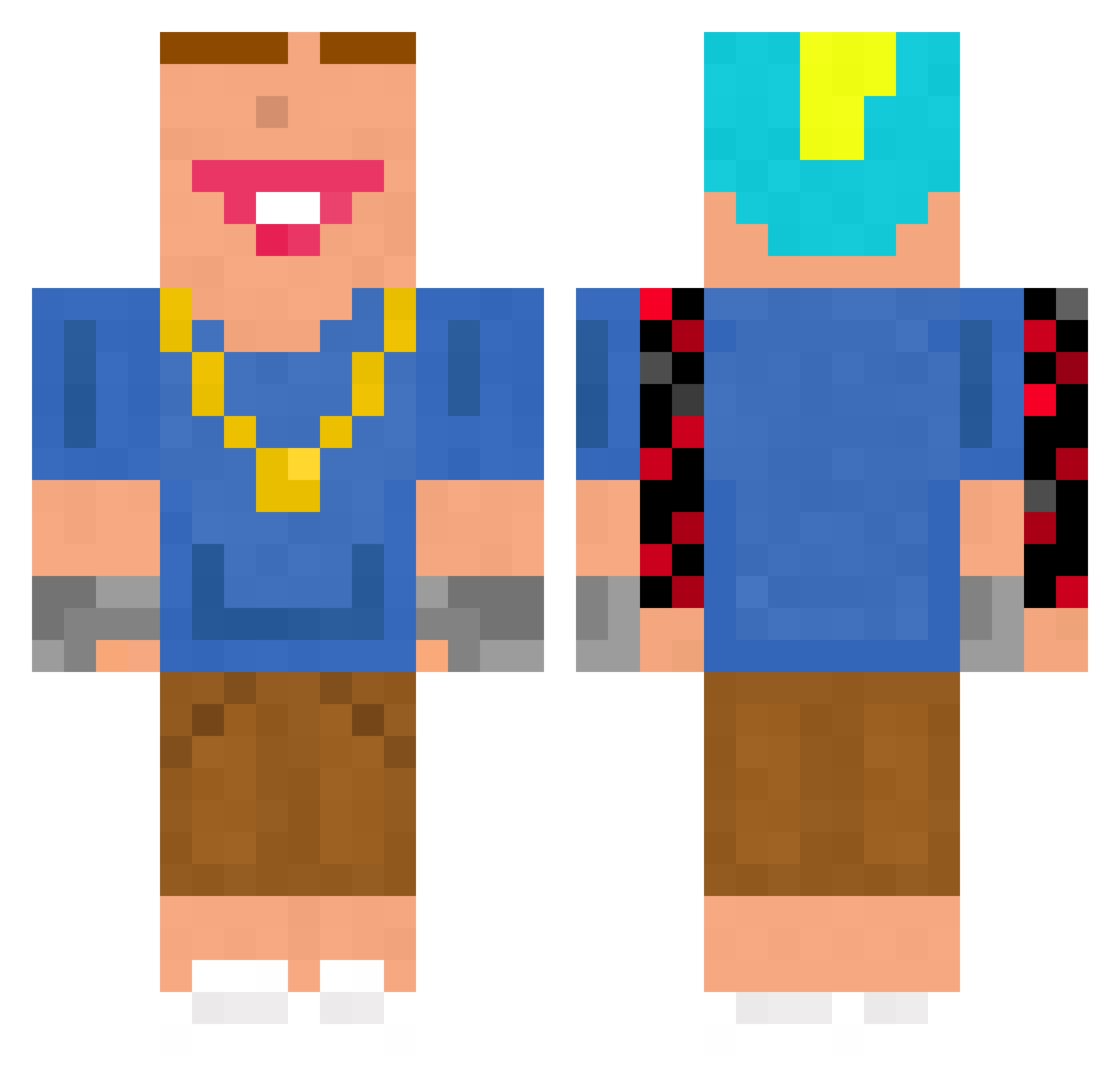 xTerNayDoe Minecraft skin, front and back view