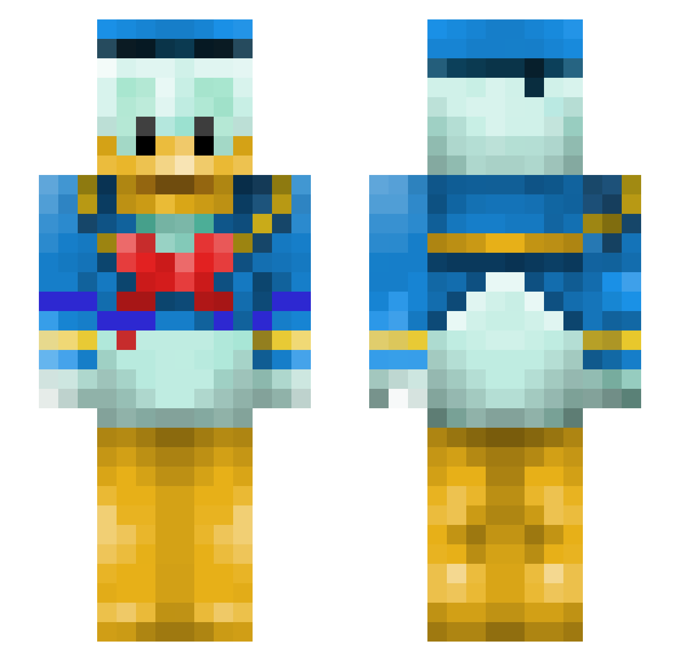 DonEDon Minecraft skin, front and back view