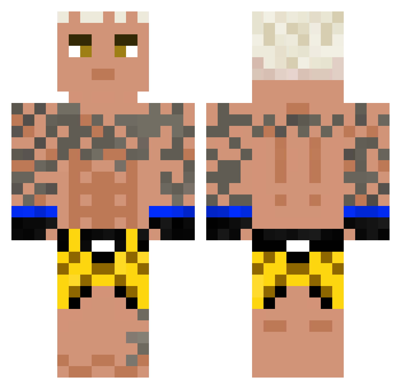 LordI0 Minecraft skin, front and back view