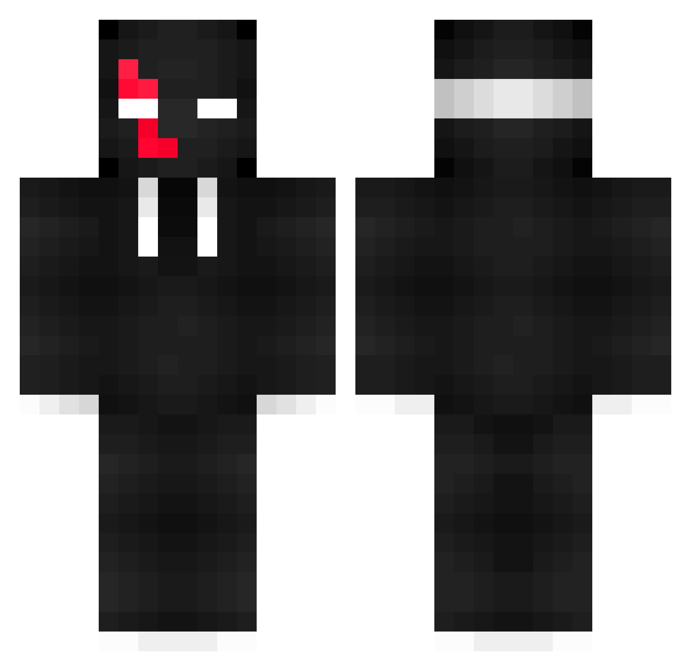 vNoooWay Minecraft skin, front and back view