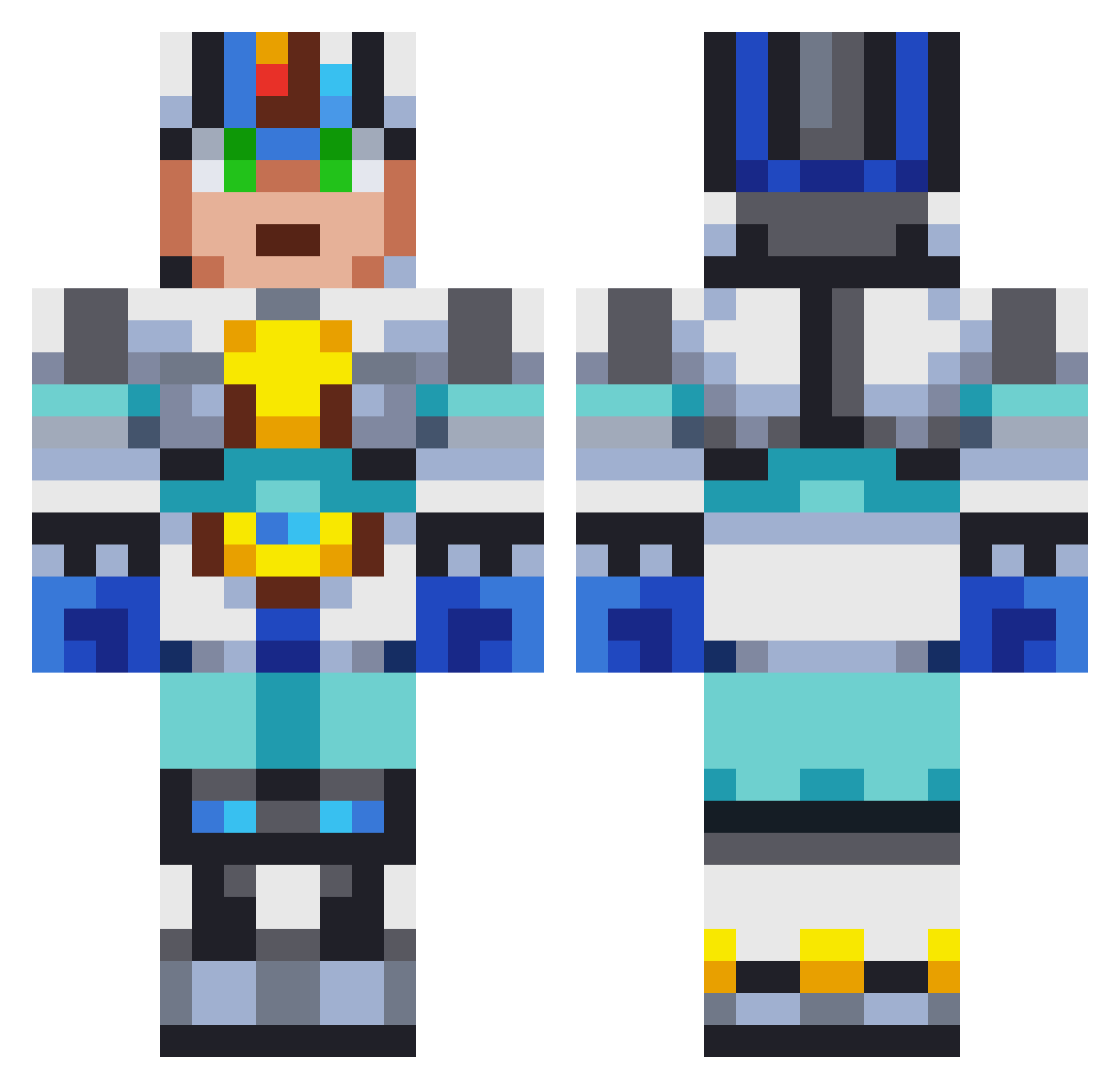 ThyUltimateLuigi Minecraft skin, front and back view