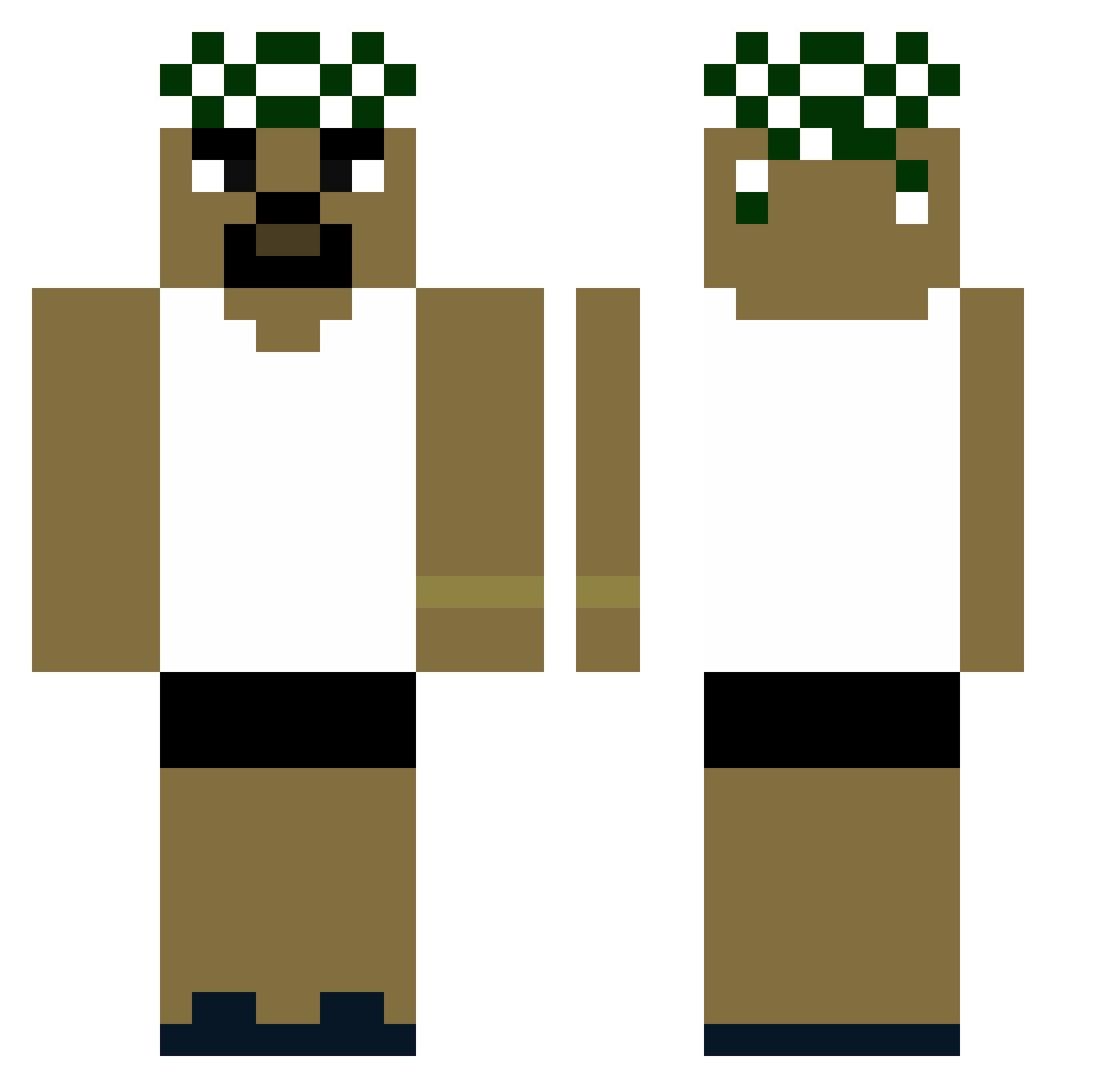 breadgie Minecraft skin, front and back view