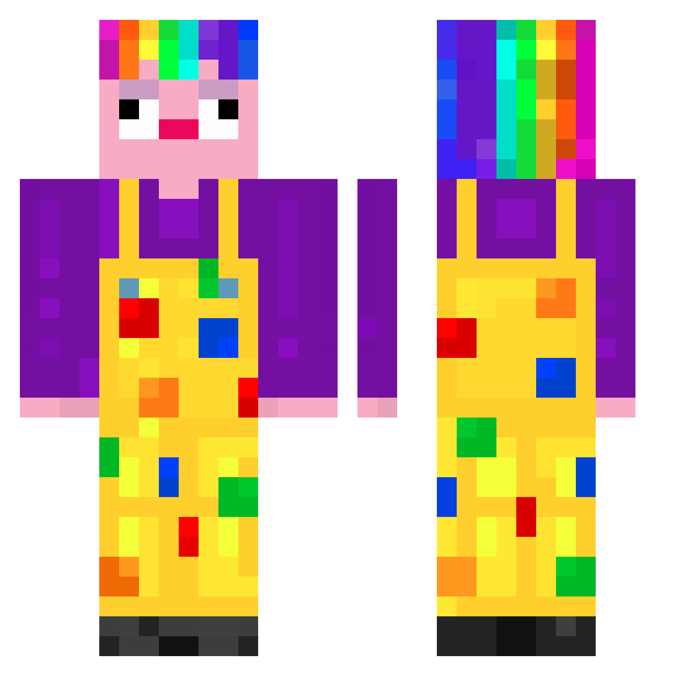 RaulAdocicado Minecraft skin, front and back view
