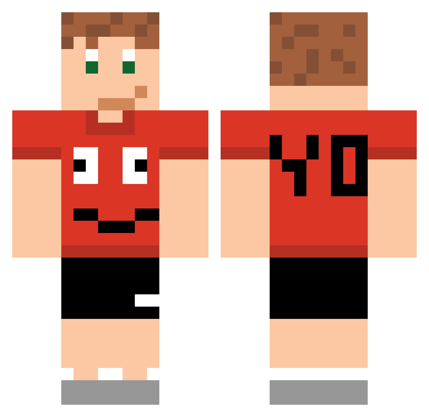 wegeMC Minecraft skin, front and back view