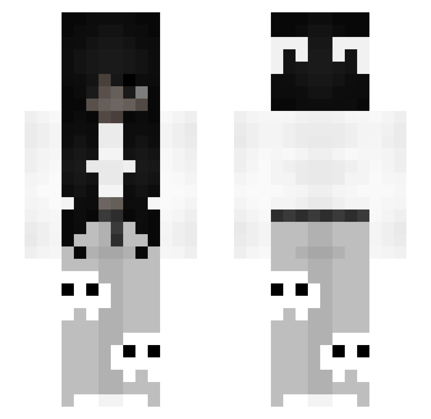 kamiiu Minecraft skin, front and back view