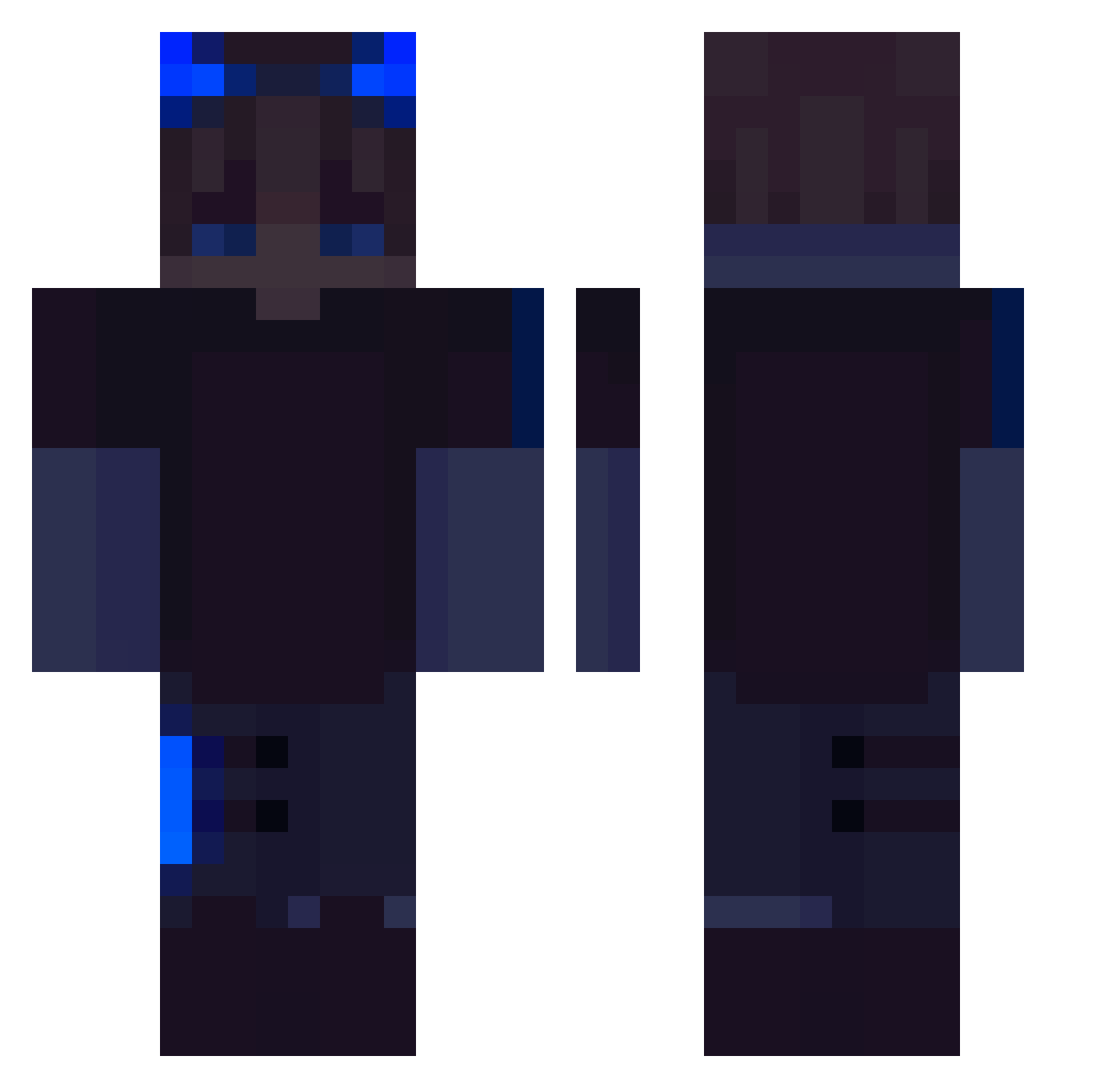 vBurN Minecraft skin, front and back view