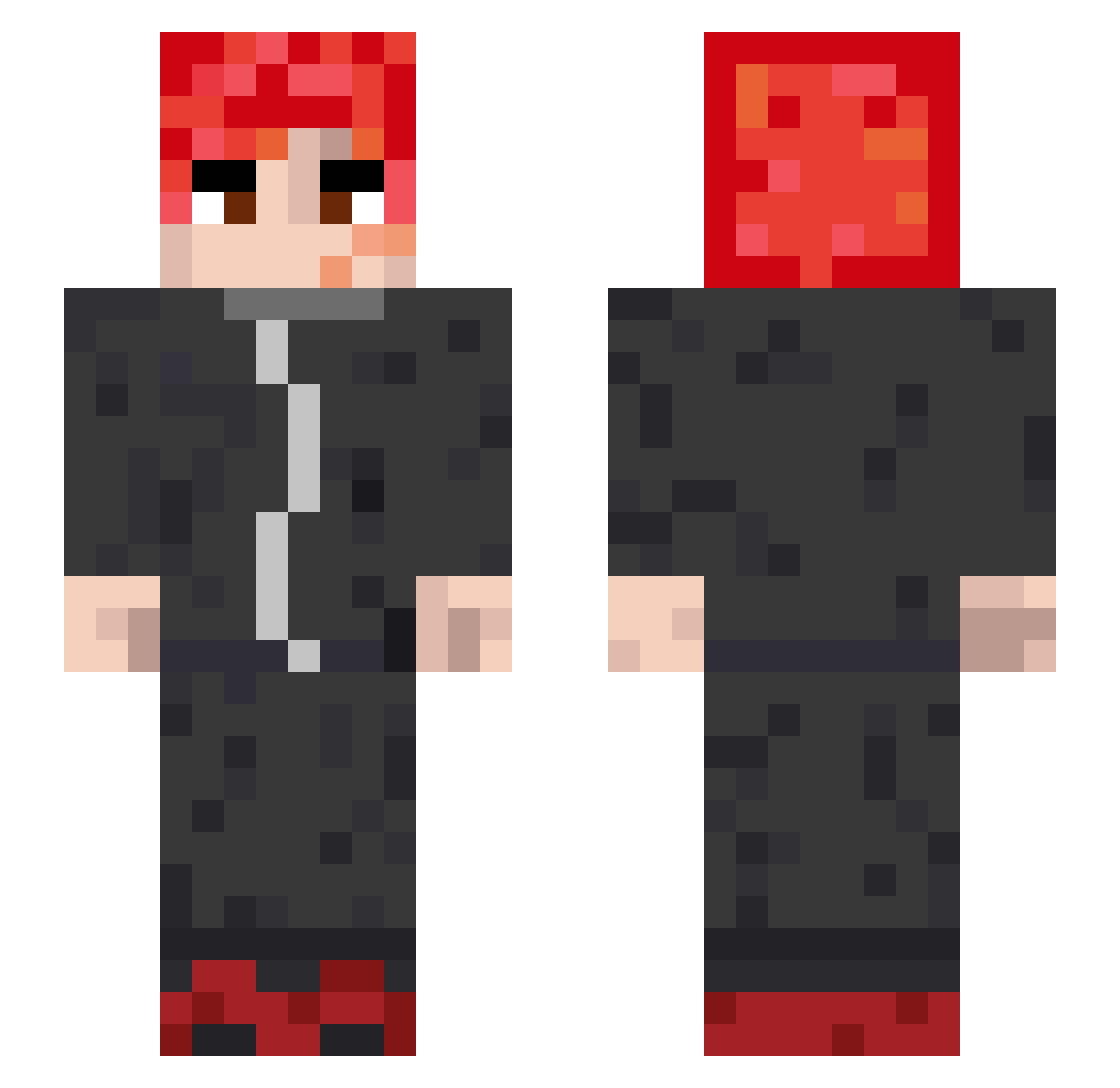Neckoi Minecraft skin, front and back view