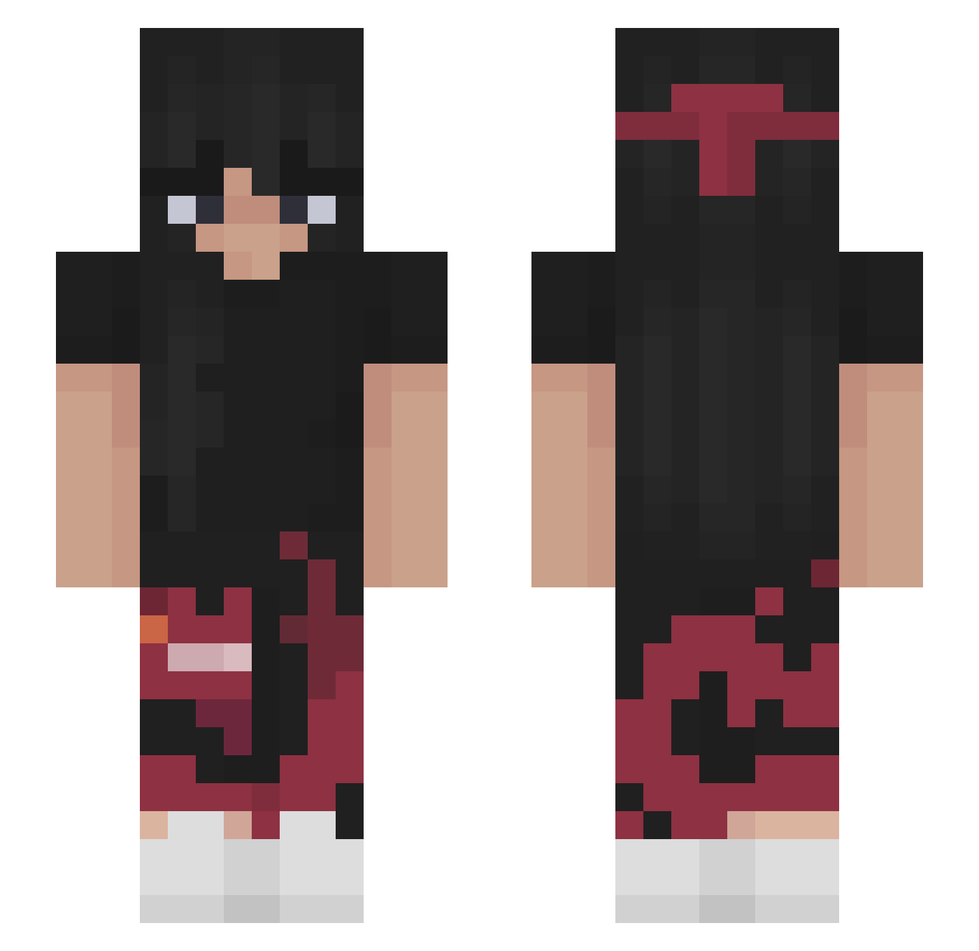 ToriToriTori Minecraft skin, front and back view