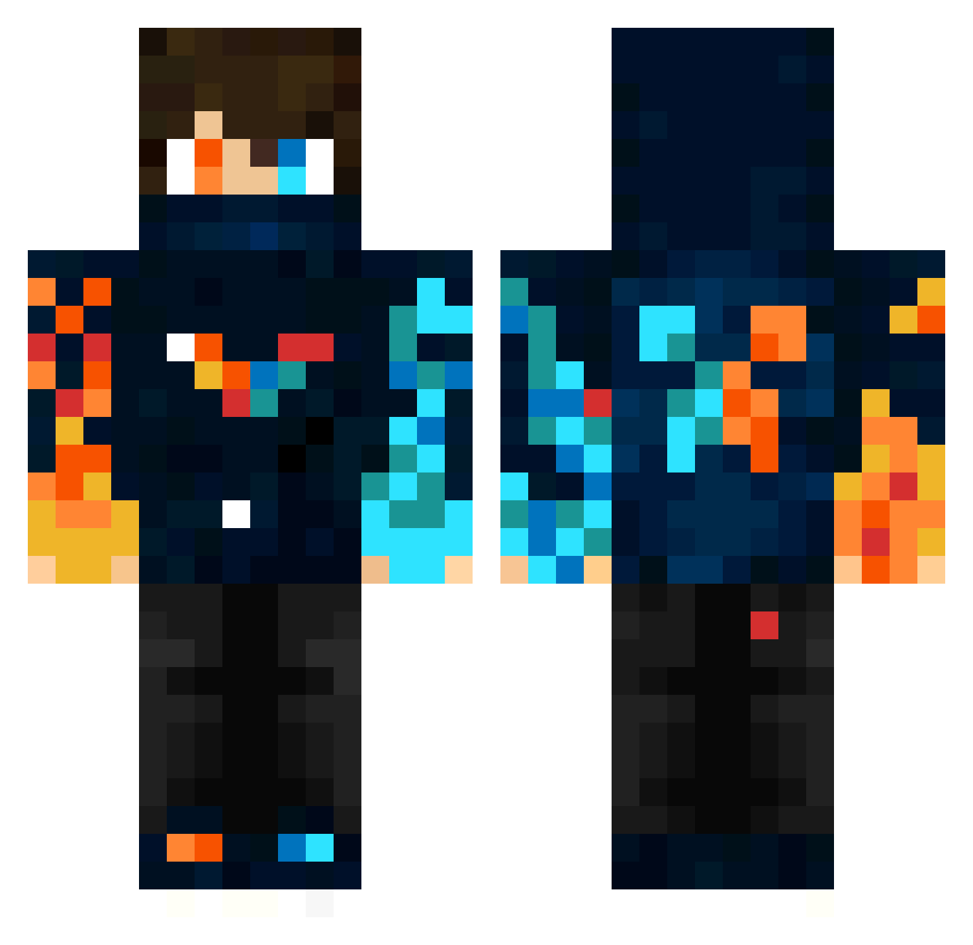Karma6540 Minecraft skin, front and back view
