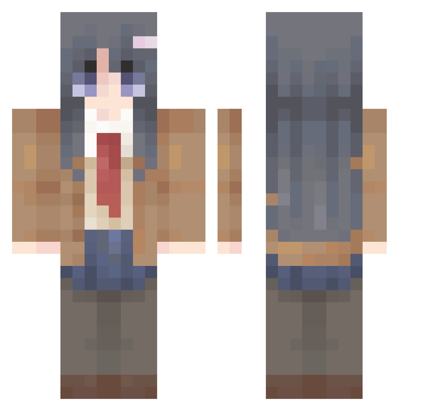 ItzAlcradia Minecraft skin, front and back view