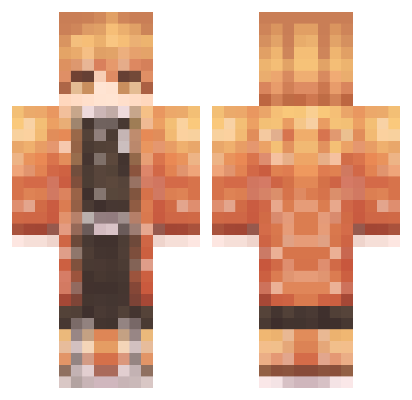Bootyblower5000 Minecraft skin, front and back view