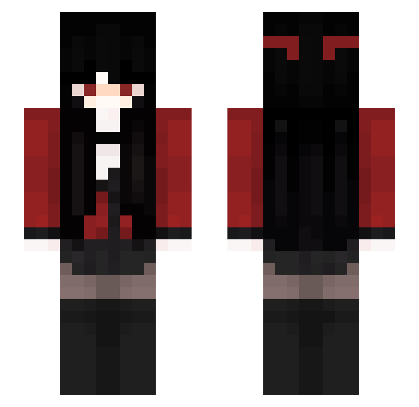 Kyohi Minecraft skin, front and back view