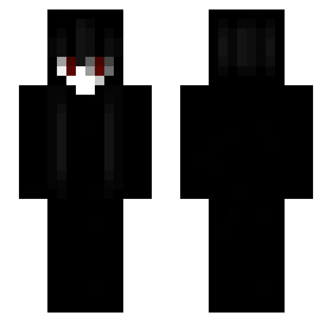 emo Minecraft skin, front and back view