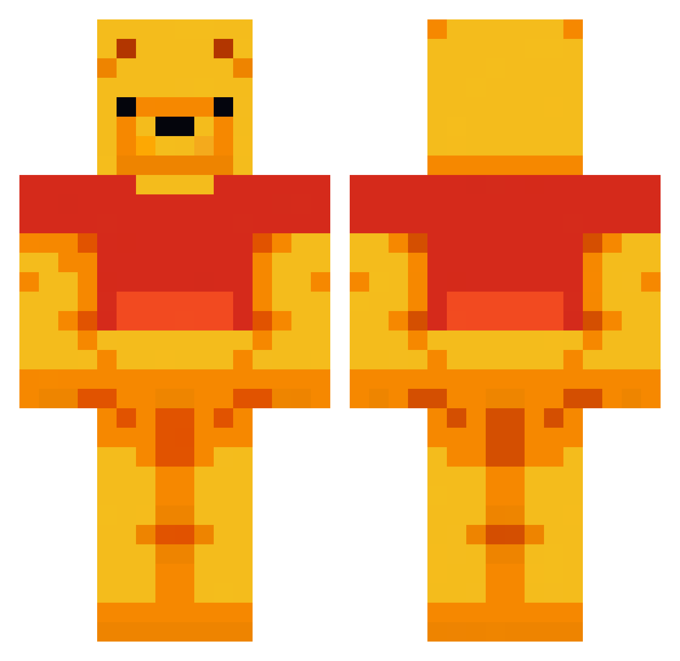 Npdowgs Minecraft skin, front and back view