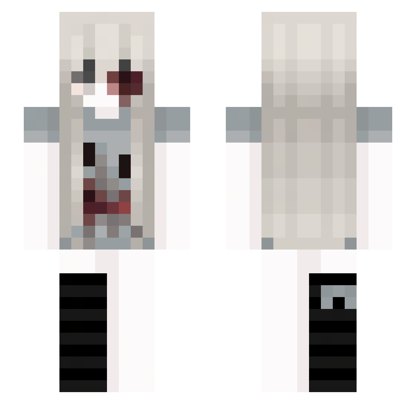 Iceycloudzzz Minecraft skin, front and back view