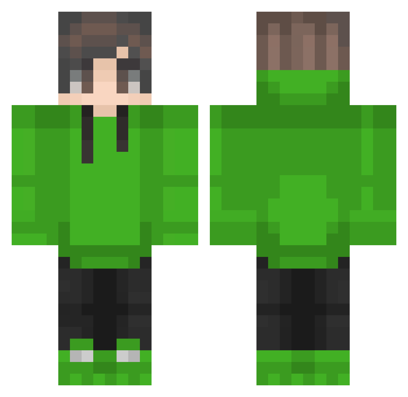 Logaming510 Minecraft skin, front and back view