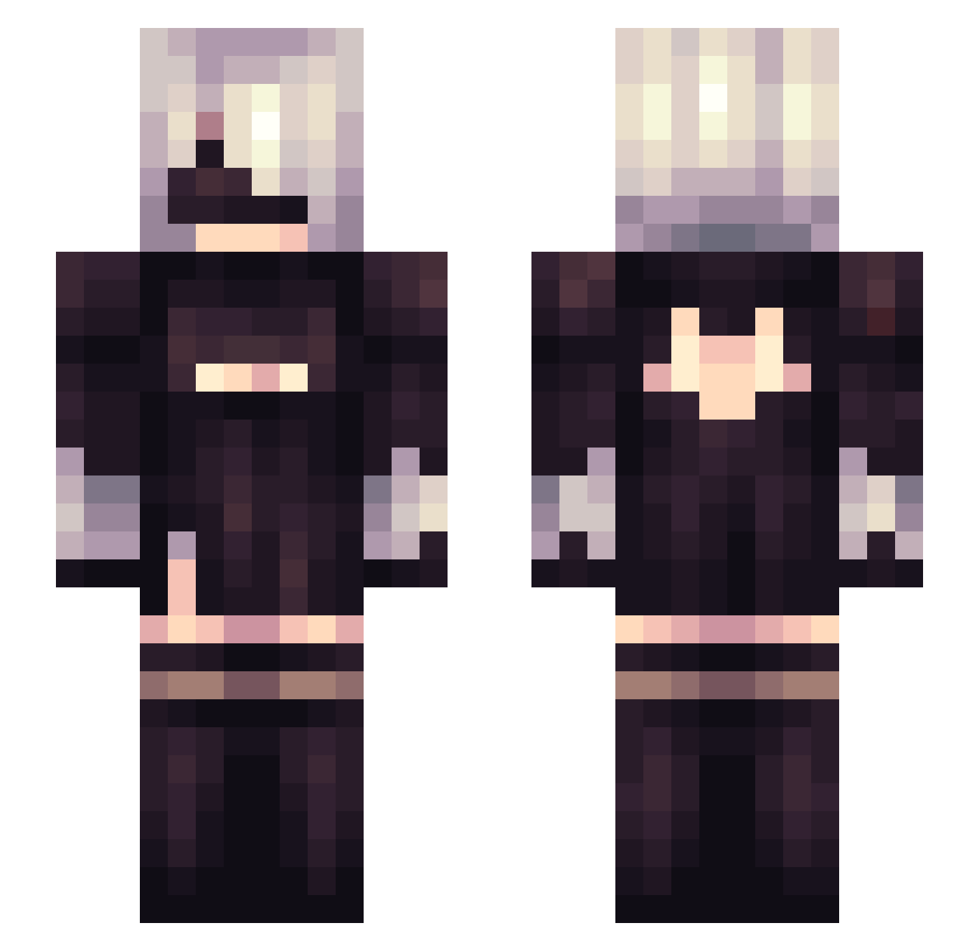 Cyyberrock Minecraft skin, front and back view