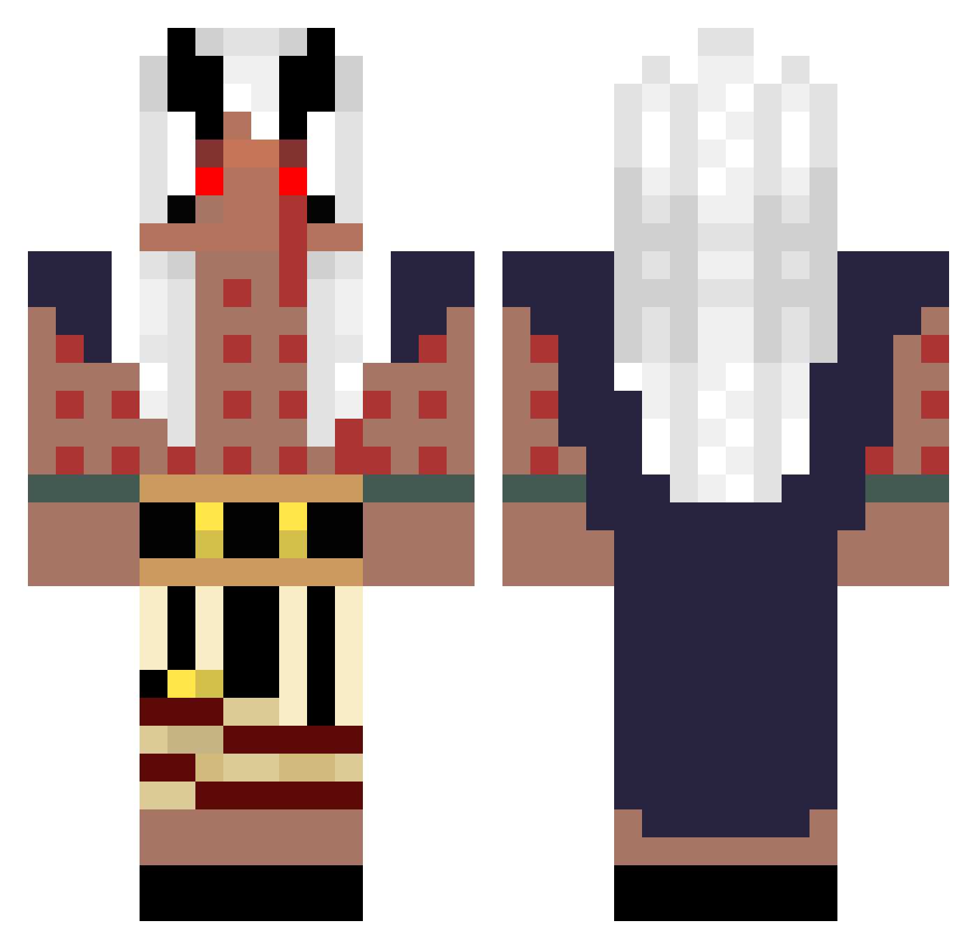 SadTag0106 Minecraft skin, front and back view