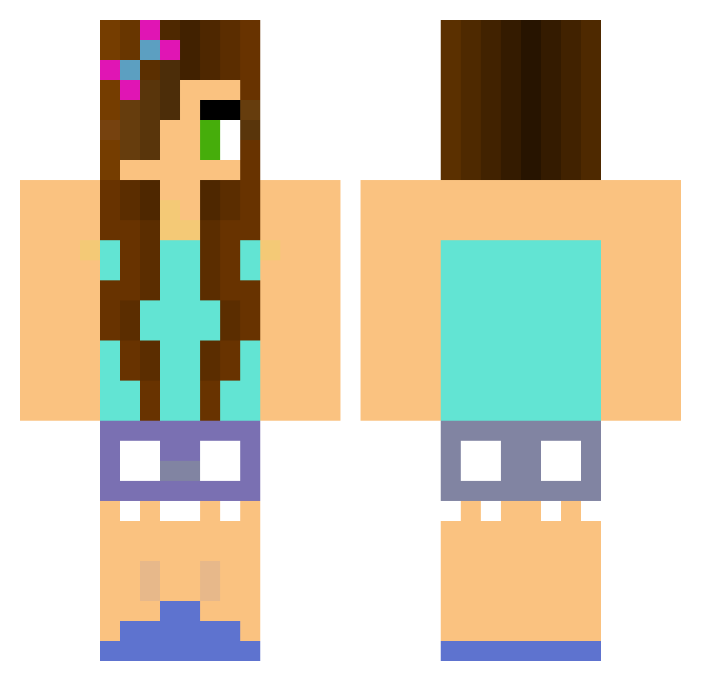 Refreshing Minecraft skin, front and back view