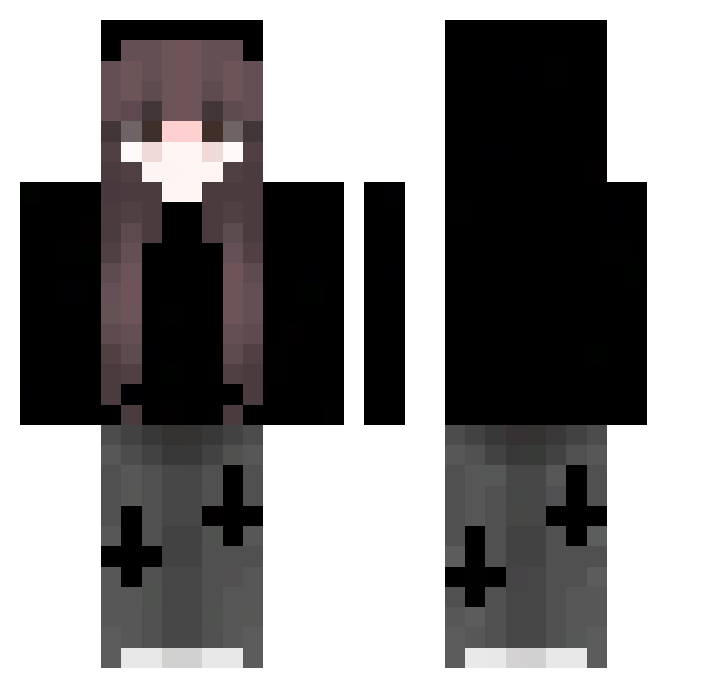Louvie_ Minecraft skin, front and back view
