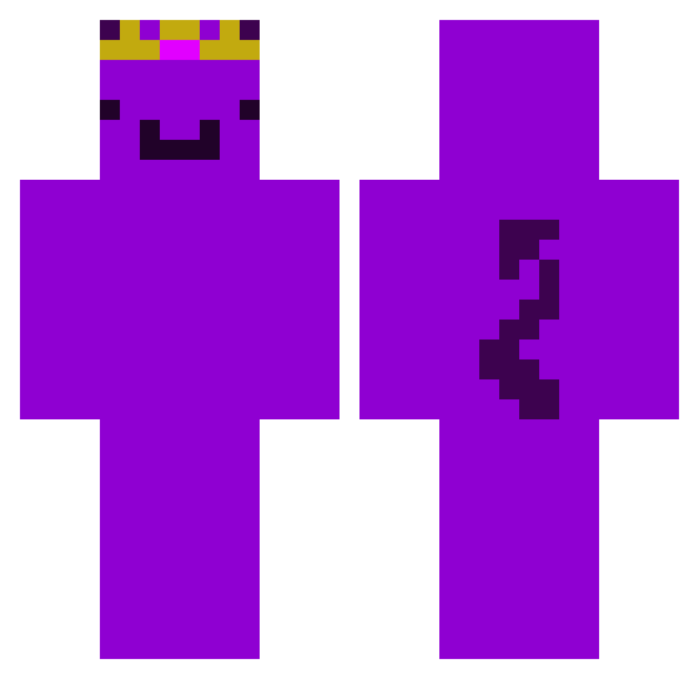 ZumiaBH Minecraft skin, front and back view