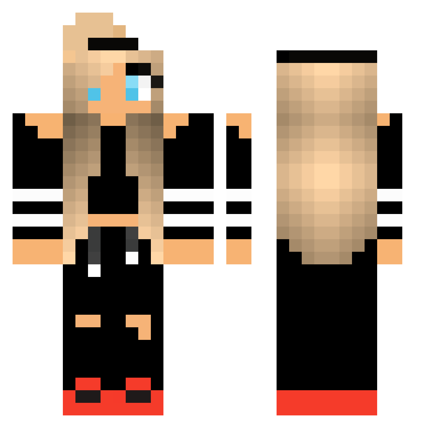 reformulation Minecraft skin, front and back view