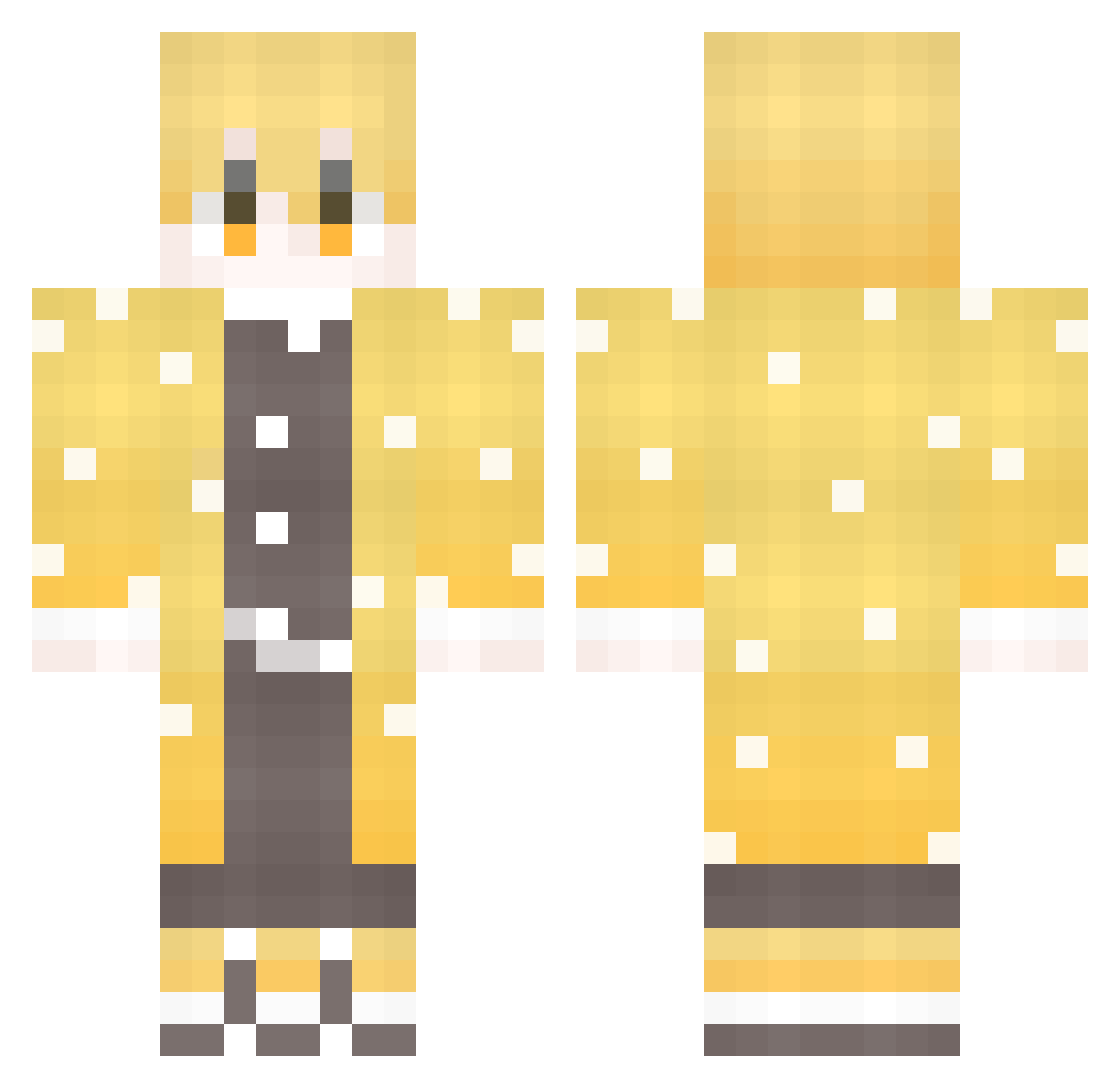 k_minse0 Minecraft skin, front and back view