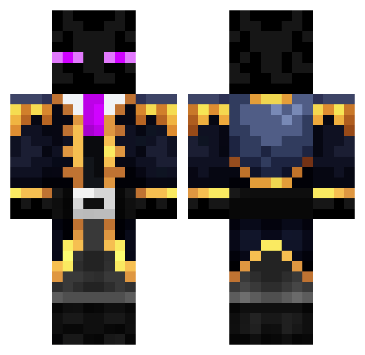 RDFW Minecraft skin, front and back view