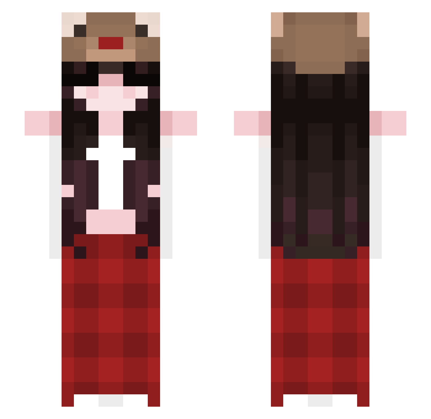 Queeny3 Minecraft skin, front and back view