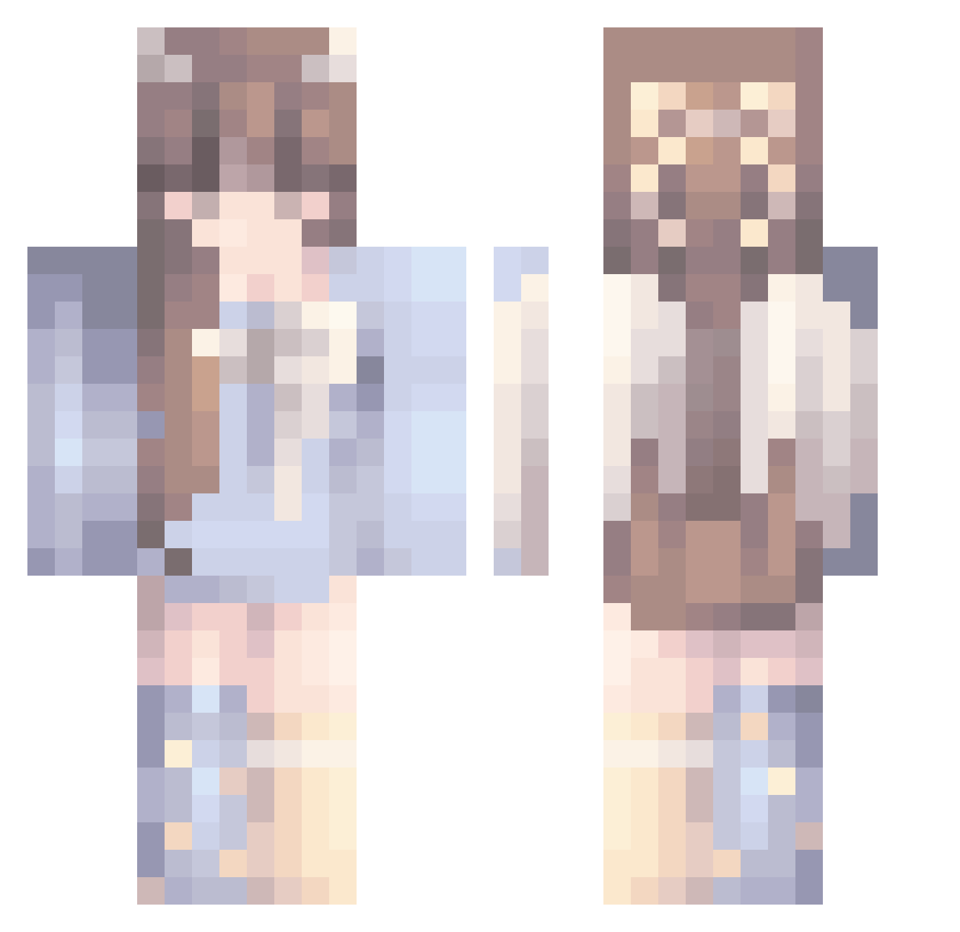 a11swe11 Minecraft skin, front and back view