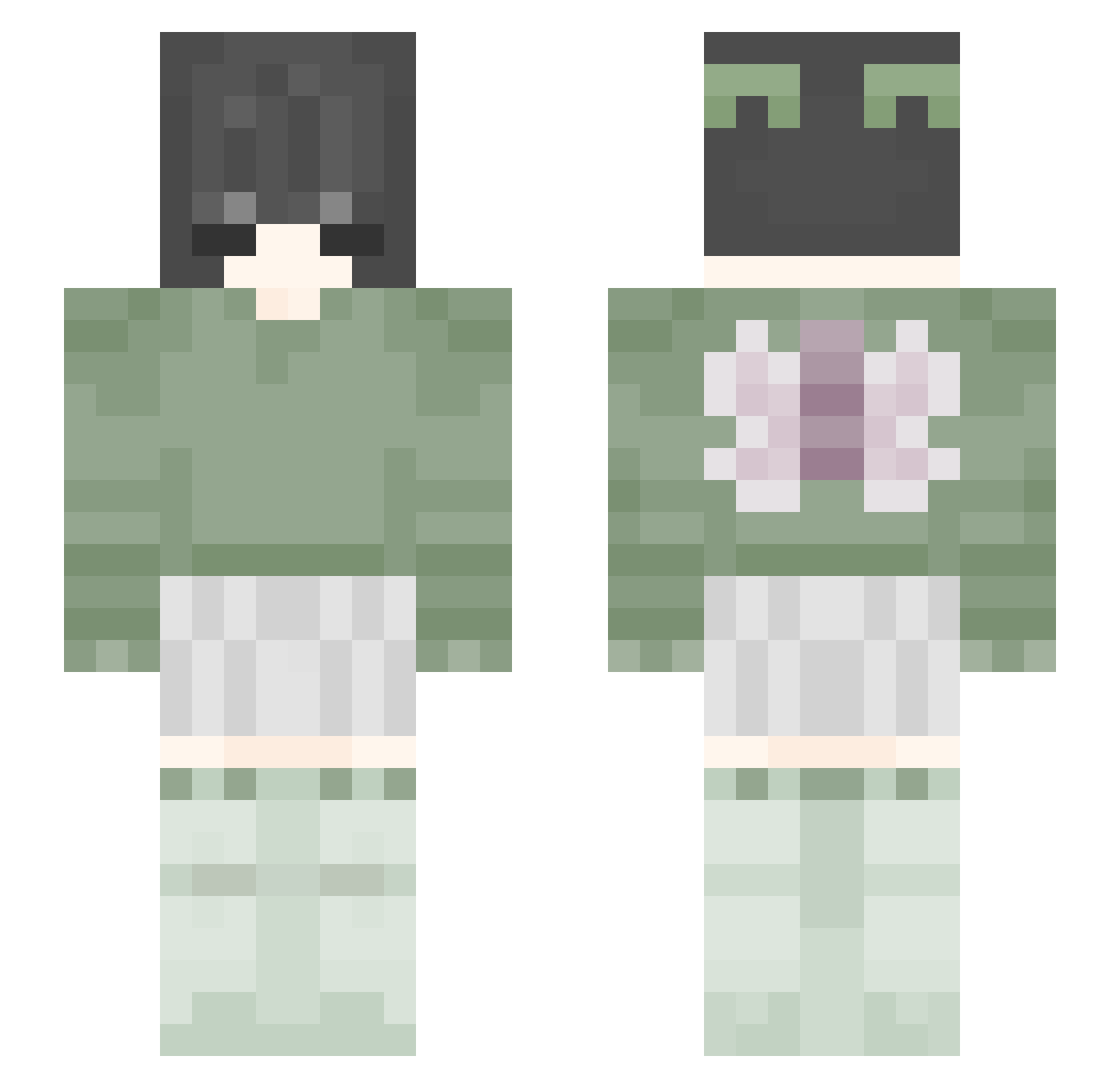 skudaaa Minecraft skin, front and back view